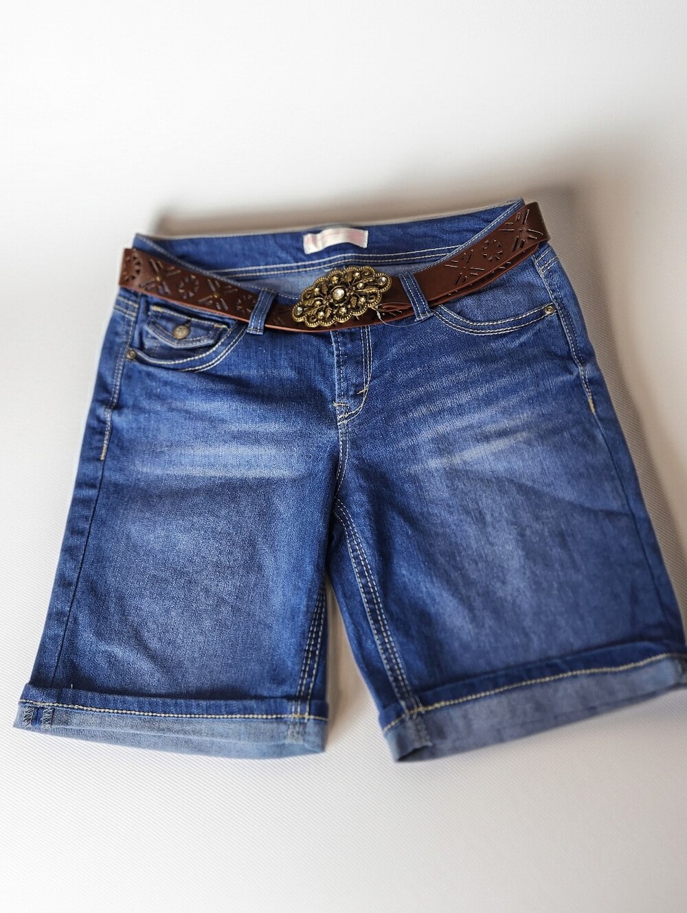 No Boundaries Denim Shorts With Decorative Belt Size 11 (Juniors)